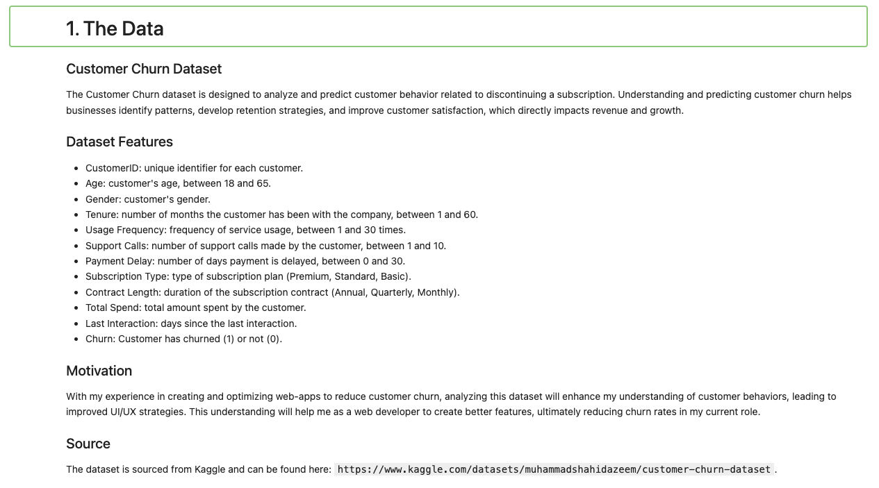 machine learning project